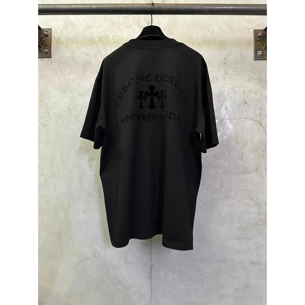 พิมพ์ t400g หัวใจด้านหน้าและด้านหลังผลิตภัณฑ์ใหม่ขนแกะ Flocking os Cross หลวม Heavy ฤดูใบไม้ผลิฤดูร้