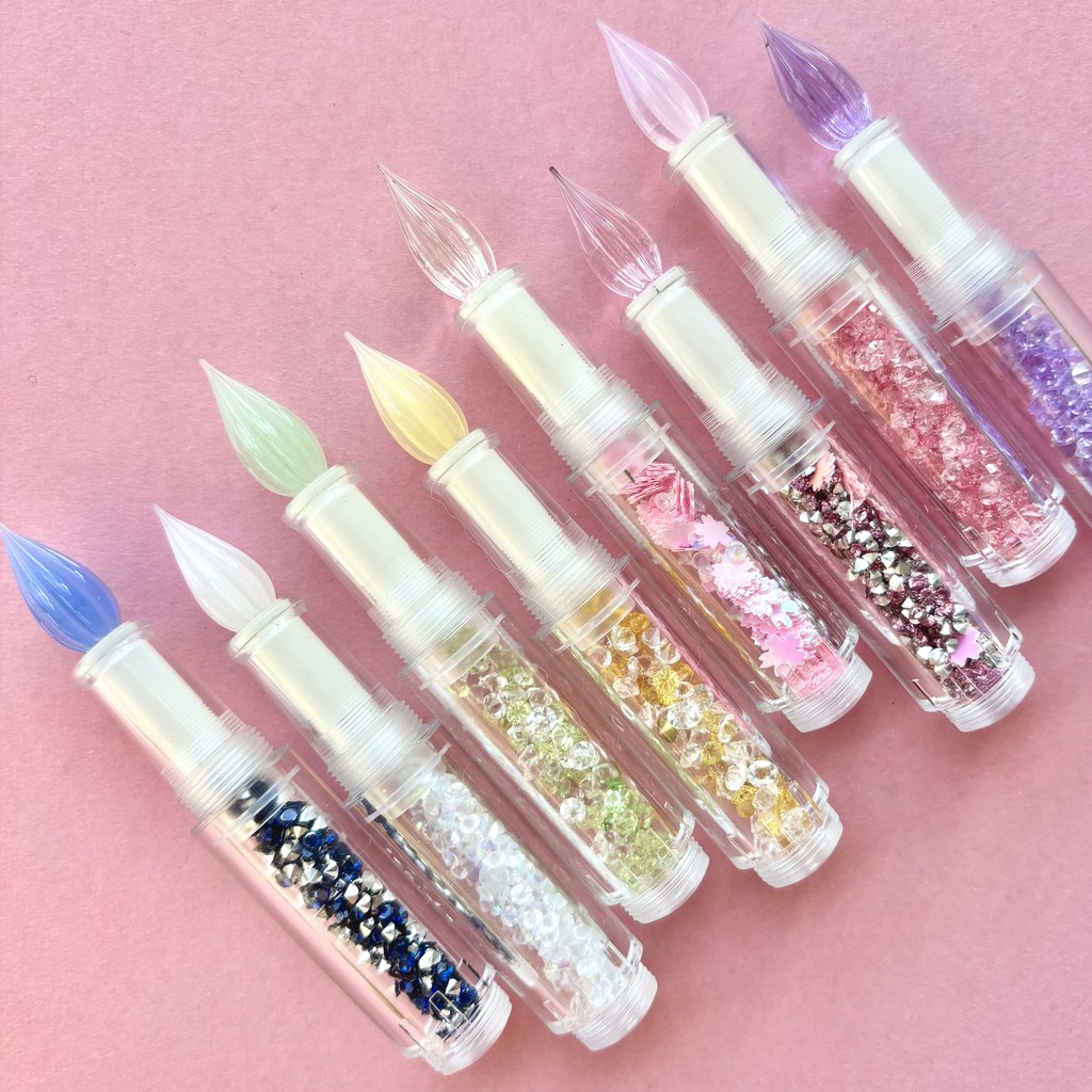 Marucai ปากกาแก้วรุ่นที่สอง Dip Pen ปากกาหมึกซึมโปร่งใส Modified Glass Tip สี Diamond Glass Tip