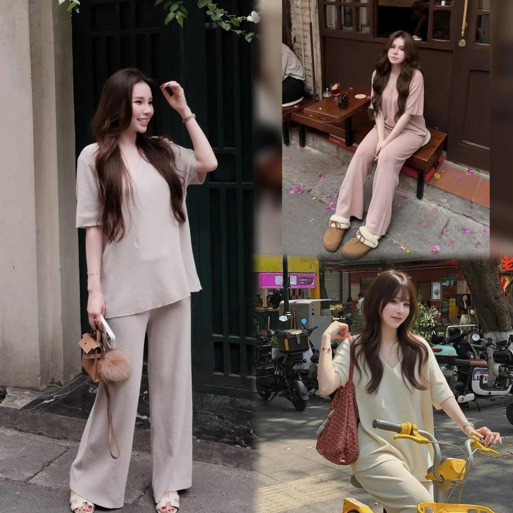 PHUC HAN QC S12 | MTG ชุดสเวตเตอร์และกางเกงขาสั้นคอเต่า - ชุดคลุมท้องใส่อยู่บ้าน ออก เพื่องานปาร์ตี้