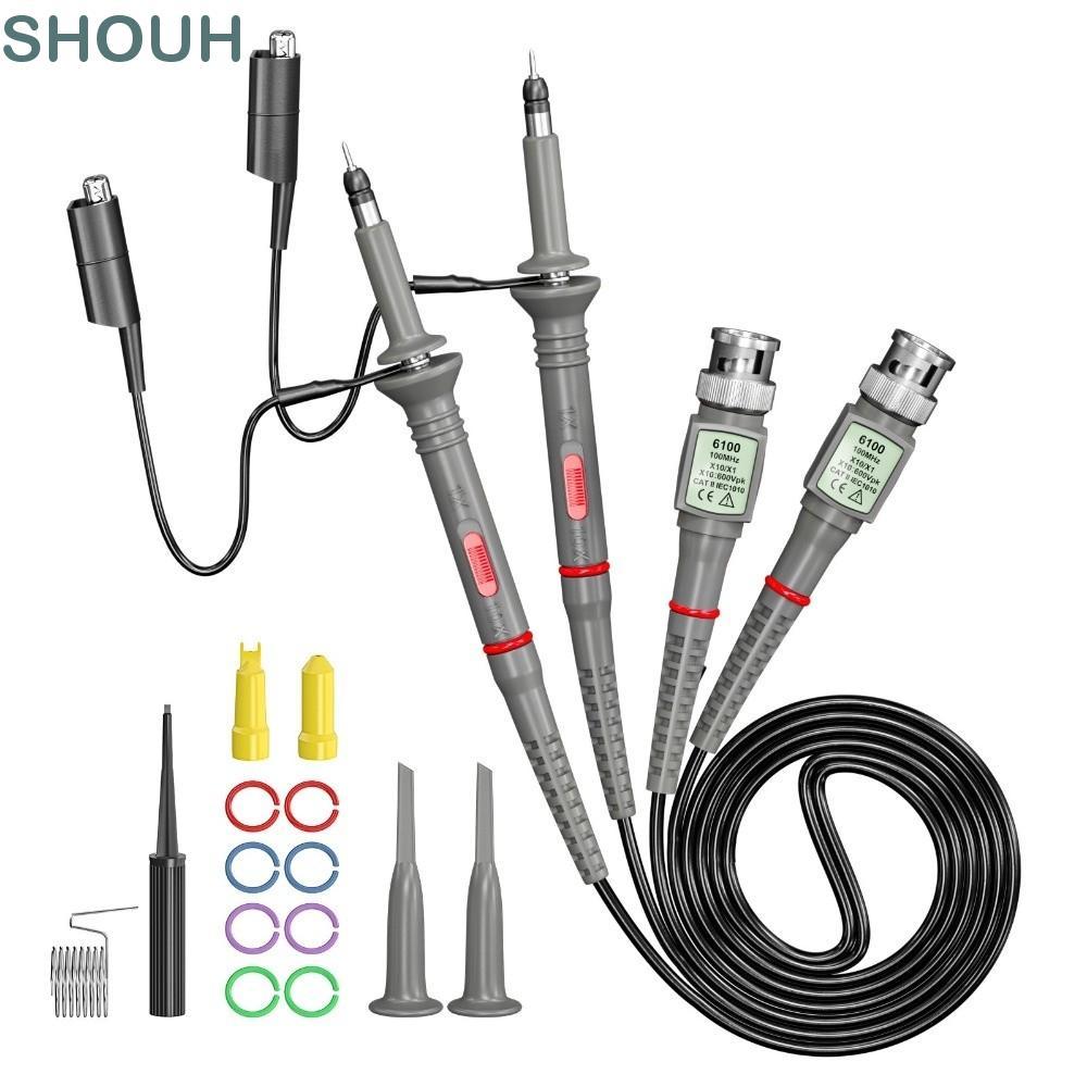 SHUH 1/2pcs BNC Oscilloscope Probe, P6100 ความแม่นยําสูง Oscilloscope Probe ชุด, สะดวก X1/X10 10:1 P