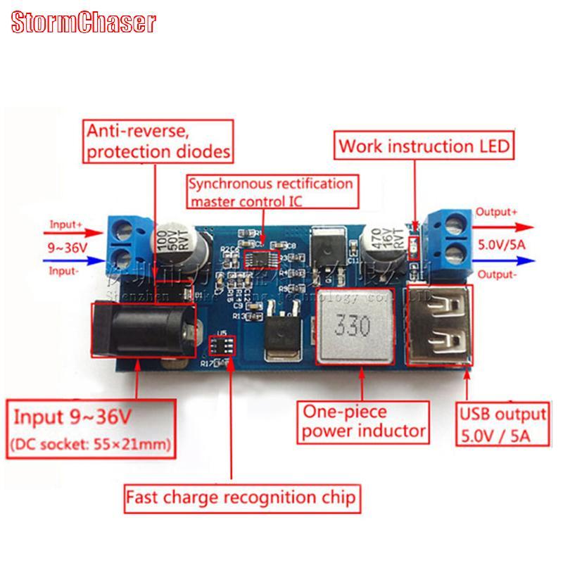 [Storm-t] 24V / 12V เป็น 5V 5A powermodule DC-DC step-down converter
