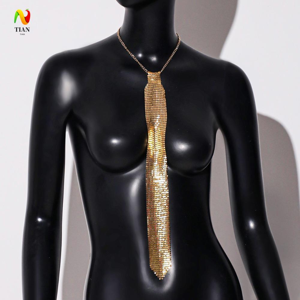 INQUIRY IMPACT Rhinestone คอ Tie,นุ่มแคบโลหะเลื่อมเนคไท,แฟชั่นสร้อยคอปรับ Glitter Cravat Party