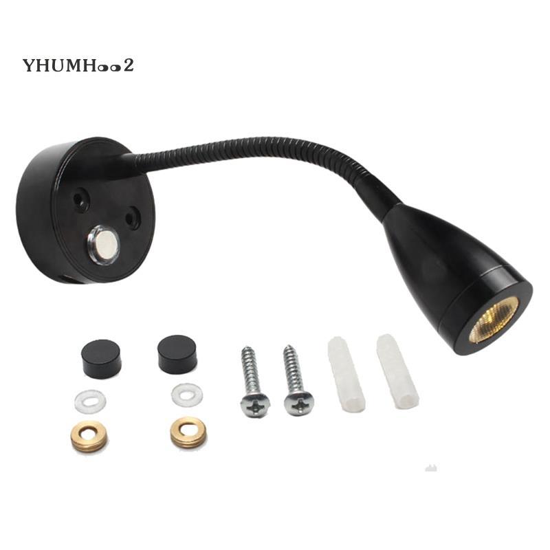 [yhumh002]ไฟอ่านหนังสือ USB RV ที่มีความยืดหยุ่น DC10-30V 3W ไฟ LED 3 โทนสําหรับค่าย RV และเรือ A