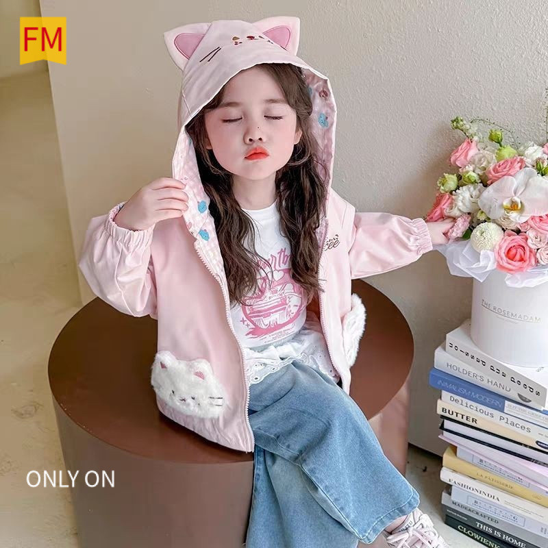 พร้อมสต็อก สาวฤดูใบไม้ร่วงเสื้อผ้าแจ็คเก็ตสองด้าน2026สไตล์ใหม่แฟชั่นการ์ตูนเด็กคลุมด้วยผ้าเด็กน่ารักฤดูใบไม้ร่วงเสื้อผ้าท็อปส์ฤดูใบไม้ร่วงฤดูหนาวเสื้อผ้านักเรียนฤดูใบไม้ร่วงเด็เสื้อผ้าเด็กผู้หญิง
