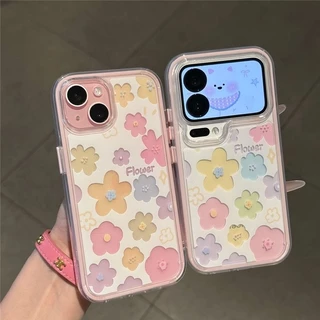 GOOD🔥น่ารักลูกแมวลูกสุนัขเข้ากันได้เคสไอโฟน 11 17 15 Pro Max 14 12 13 Pro Max XS XR X Max 7 16 14 8 Plus ดอกไม้โปร่งใส