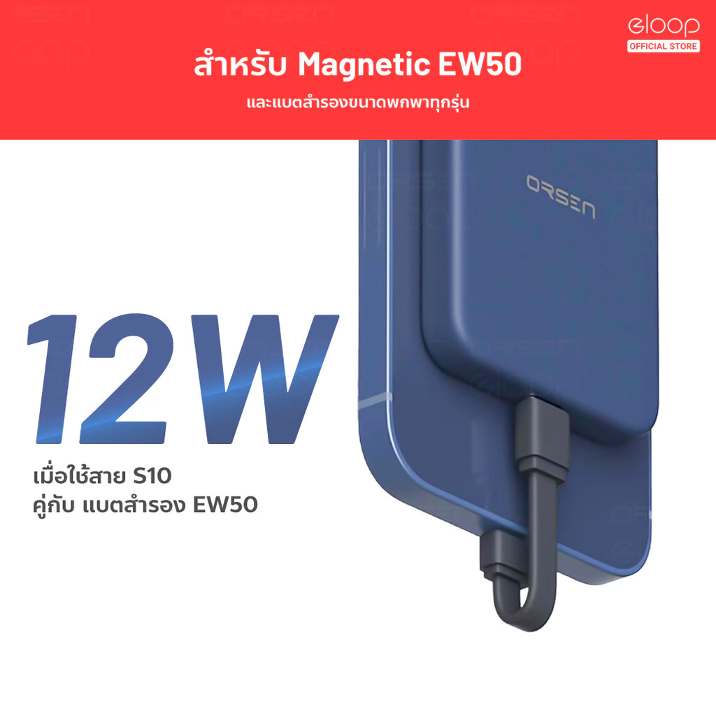 [ส่งด่วน] Orsen by Eloop EW54 แบตสำรอง Qi2 powerbank eloop ชาร์จไร้สาย Magnetic 10000mAh PD 20W thumbnail 9