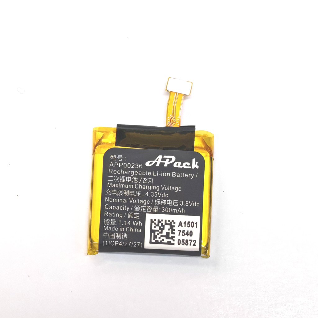 APP00236 เหมาะสําหรับแบตเตอรี่นาฬิกาอัจฉริยะ Apack 300mAh 3.8V แบตเตอรี่ใหม่ที่ทนทาน