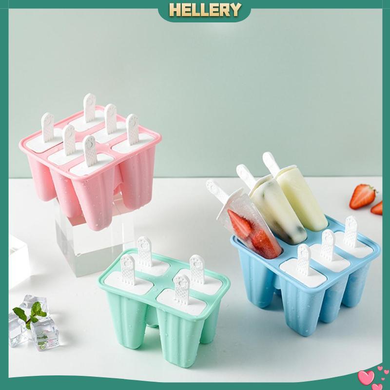 [HelleryTH] DIY Ice Lolly Cream Molds Ice Tray Silicone Ice Cream Pops Molds Tray Easy