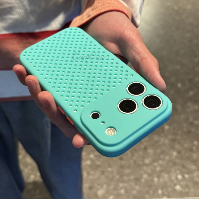 เคสนิ่มระบายความร้อนรูโดปามีนลักษณะสูงสําหรับ ไอโฟน 17 16 15 14 13 12 มือโปร สูงสุด กันลื่นและป้องกันการตกกระแทกฝาหลัง