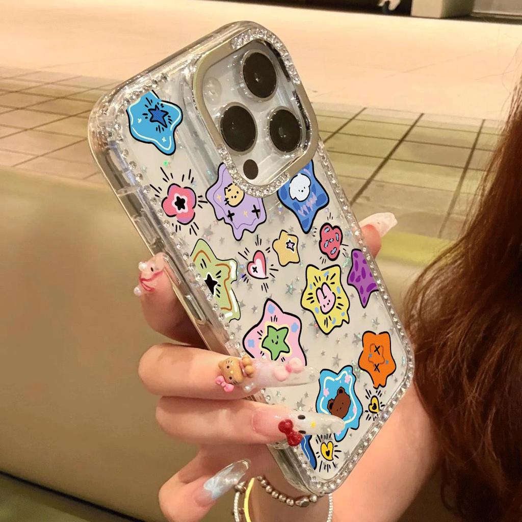 Meteor Garden สําหรับ 16 เคส Iphone 17 พร้อม Star Crystal Stone 14/13/11 Pro