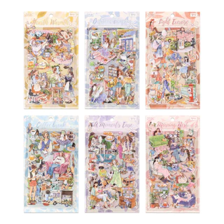Journamm 4 แผ่นสติกเกอร์สําหรับ Journaling Junk Journal สติกเกอร์วัสดุ PET Scrapbooking อุปกรณ์โปร่งใสตกแต่ง Art หัตถกรรมสติกเกอร์
