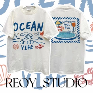 เสื้อยืด oversize เกาหลี สงกรานต์ ผ้าเทคโนโลยี จากอเมริกา ผลิตโดยร้าน งานใหม่เป็นงานมือ unisex ใส่ได้ทั้ง ชายหญิง #001