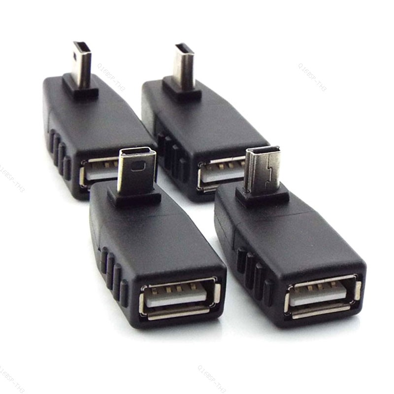 Mini USB 5Pin ชาย USB ประเภทหญิง 90 องศามุม Converter Connector ข้อมูล Sync OTG อะแดปเตอร์สําหรับรถย