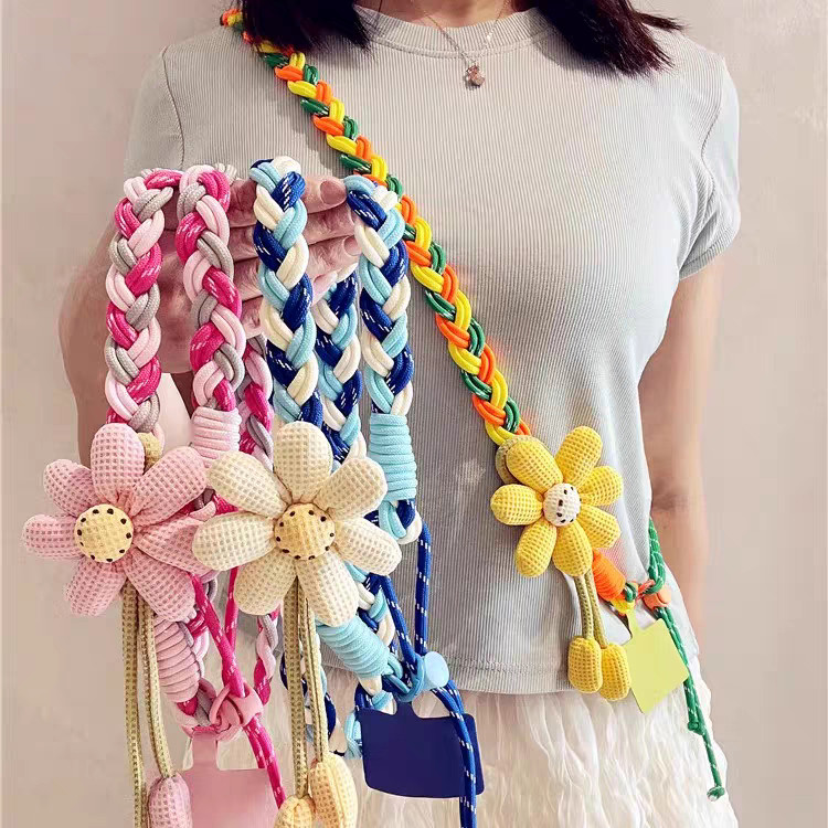 สามารถหนาขึ้นทนทานสายโทรศัพท์มือถือ ผู้ร่วมงาน สายคล้องโทรศัพท์มือถือถักดอกไม้สีคมโซ่โทรศัพท์มือถือสายเดินทางแบบพกพา