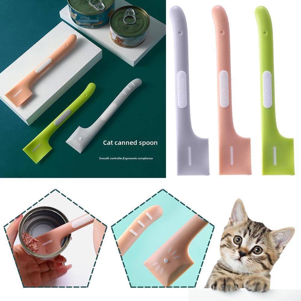 Cat Canning Scoop สุนัขอาหารเปียกสัตว์เลี้ยง Feeding Stirring Handle Canning Scoop Scoop Cat ยาวเปิด