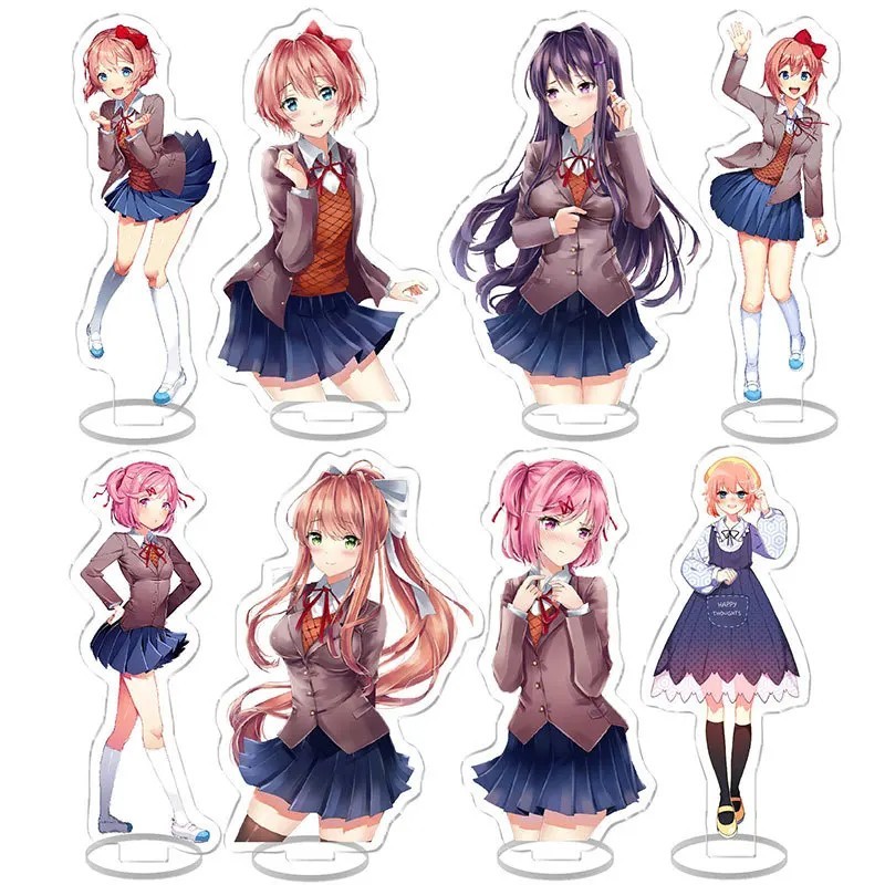 อะนิเมะ Standee รุ่น Doki Doki วรรณกรรม Club DDLC Mica อะคริลิคตกแต่งโต๊ะเรียน Monika Natsuki Sayori