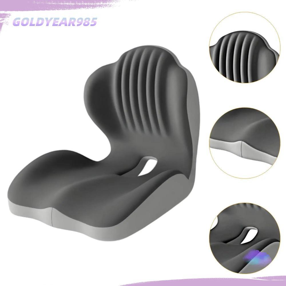 GOLDYEAR985 เบาะรองนั่งเก้าอี้สํานักงานเบาะรองนั่งระบายอากาศกันลื่นรองรับเอวแบบรวม L-Shaped Comfort เบาะหลังสําหรับโต๊ะเก้าอี้