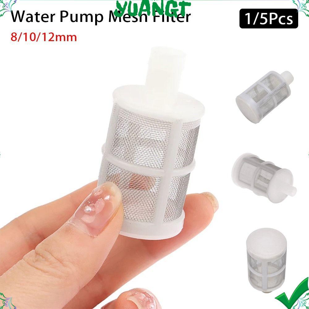 YUONGTH 1/5 ชิ้นน้ํา Microfilter, 8 มิลลิเมตร 10 มิลลิเมตร 12 มิลลิเมตรปั๊มไดอะแฟรมปั๊มน้ํากรอง, ทนทานชลประทาน Aquarium อุปกรณ์สแตนเลสกรองท่อตาข่ายกรอง