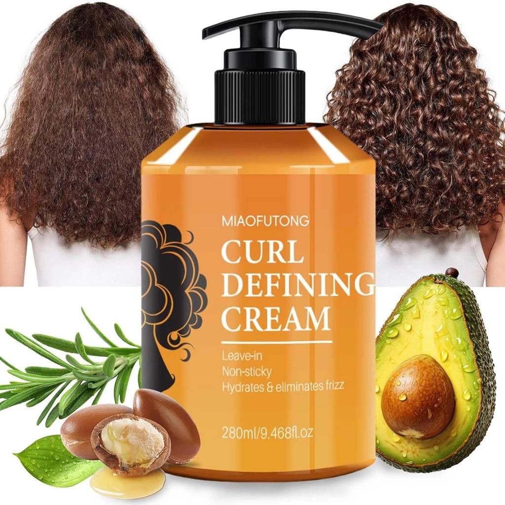 Moroccan Curl Defining Cream Hydrating Argan Oil Hair Mask Curl Cream for Enhances Wavy Hair and Cur