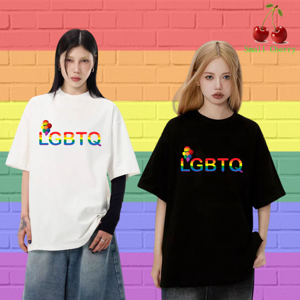 🔥เสื้อเฮีย🔥Pride Month Gay Lesbian Rainbow เสื้อยืด #005 Pride Month Rainbow ลายพิมพ์เสื้อคอกลมแบบแฟ