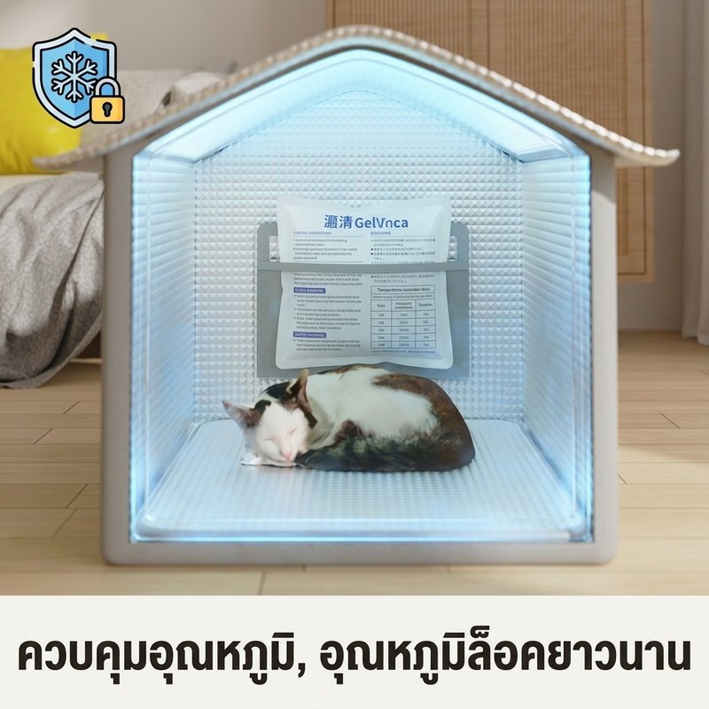 บ้านแมวเย็น บ้านหมา กระท่อมสัตว์เลี้ยง อุณหภูมิล็อคยาวนาน กันน้ำกันชื้น พื้นที่กว้างขวาง สำหรับแมว