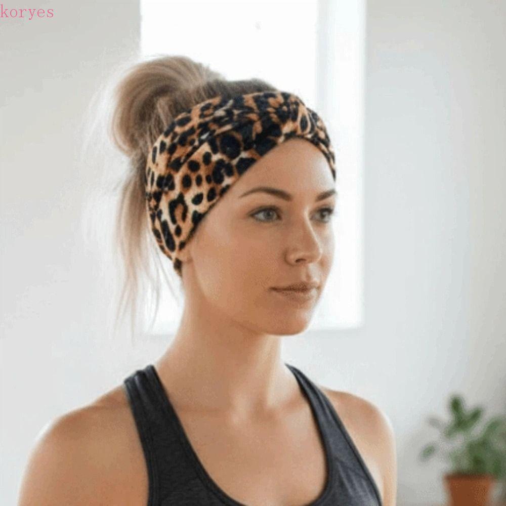 KORYES 6 PCS ที่คาดผมกีฬา, Y2K Euro-American Style Yoga Hairband, ชุด 6 Hip-hop กว้างด้านข้าง Breath