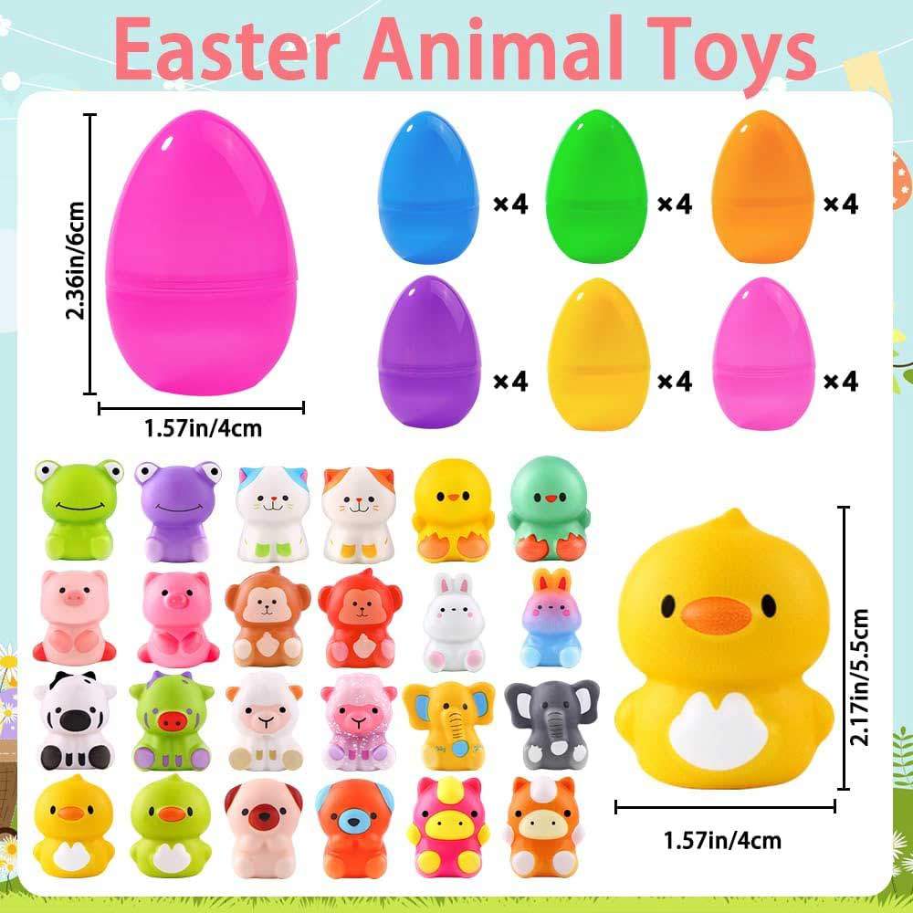 Easter Eggs Easter Gifts with Animal Toys Filled Easter Eggs, Cute Mini Colorful Easter Eggs