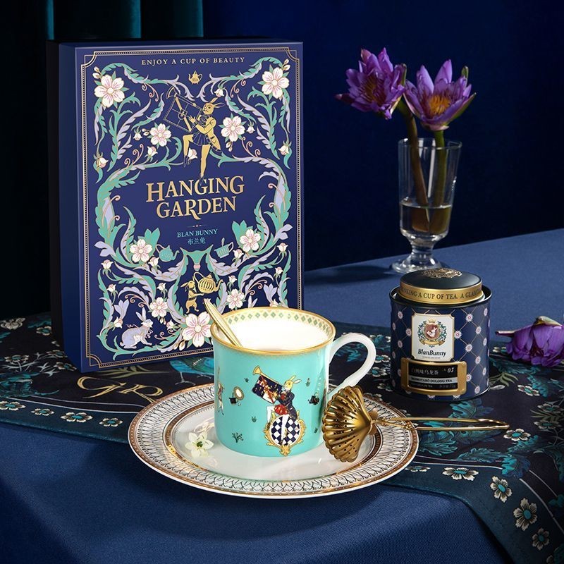 Blanbunny blanbunny Air Garden White Peach Oolong Mug กล่องของขวัญชาครูครูของขวัญ#blanbunny布兰兔 Air G