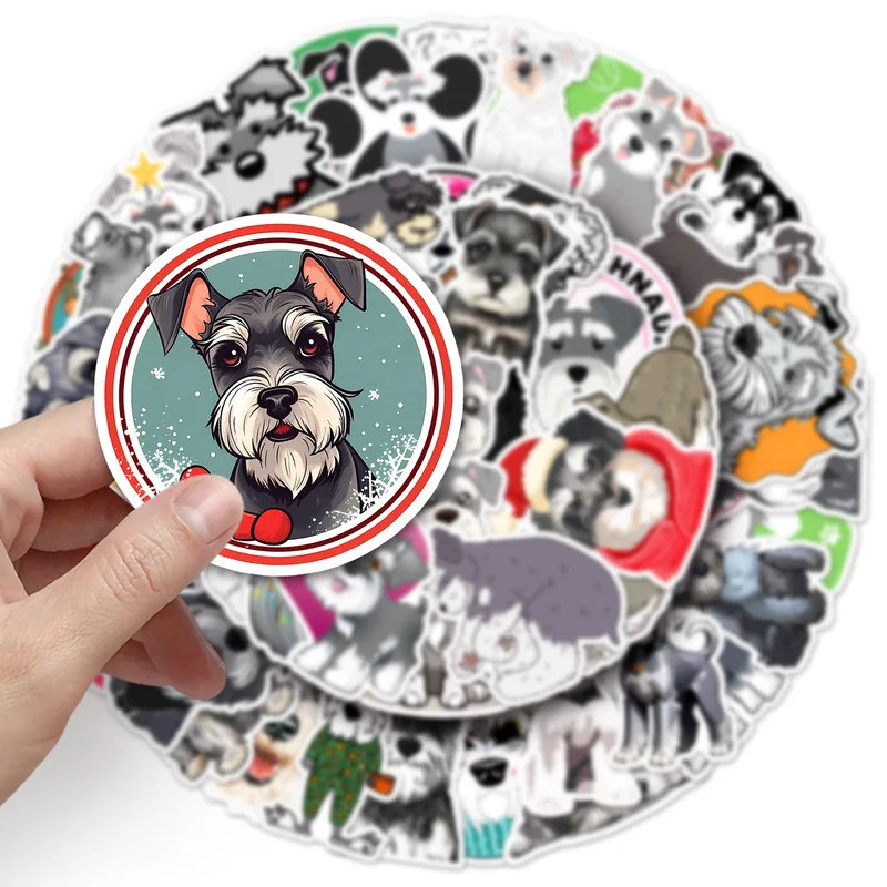50pcs Schnauze Dog Stickers For Scrapbook Wall Laptop