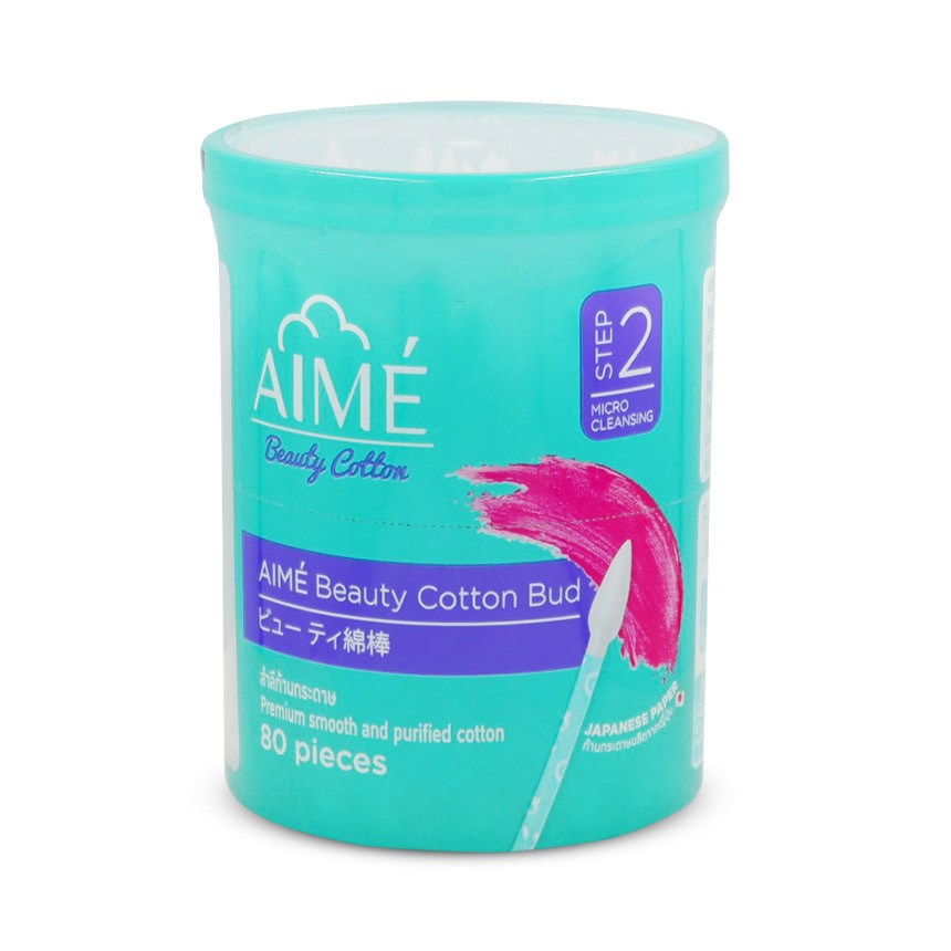 Aime สำลีก้านกระดาษ กระปุก 80 ก้าน