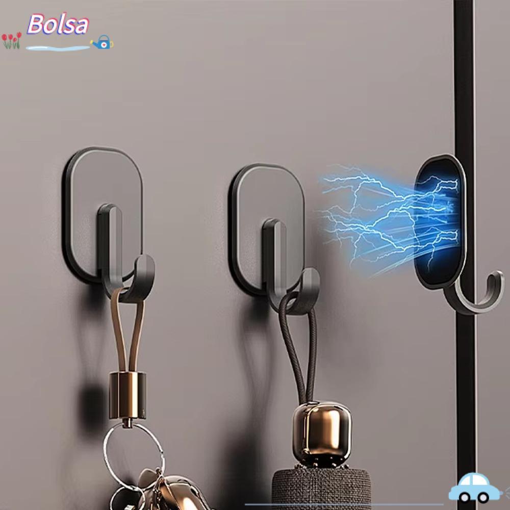 โบลซ่า 1/2/3/4ชิ้น ตะขอแม่เหล็ก, อเนกประสงค์แม่เหล็กที่แข็งแกร่งติดผนังตะขอ, ที่แขวนกุญแจที่ทนทาน หนัก หน้าที่ แขวนห้องน้ําสําหรับการจัดเก็บในคร
