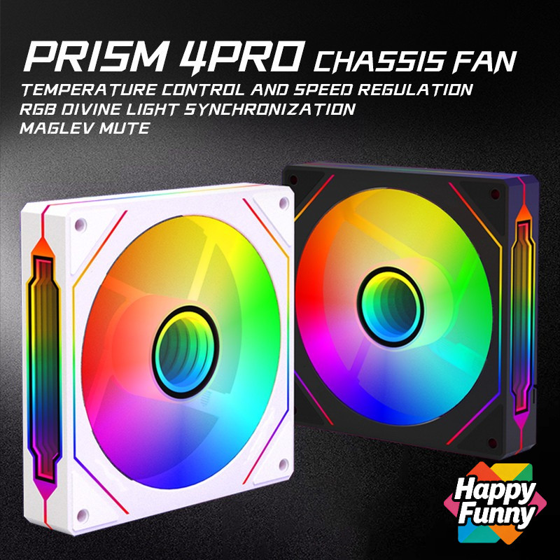 พัดลมคอมพิวเตอร์เดสก์ท็อป พัดลมเคส พัดลม CPU พัดลมคอมพิวเตอร์ พัดลม 120mm พัดลม 4 พิน พัดลม ARGB พัดลมเปลี่ยนสีได้ K208