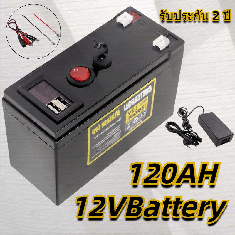 แบตเตอรี่ลิเธียม 12V 120Ah 18650 BMS แบตเตอรี่รถกอล์ฟ ยานพาหนะไฟฟ้า