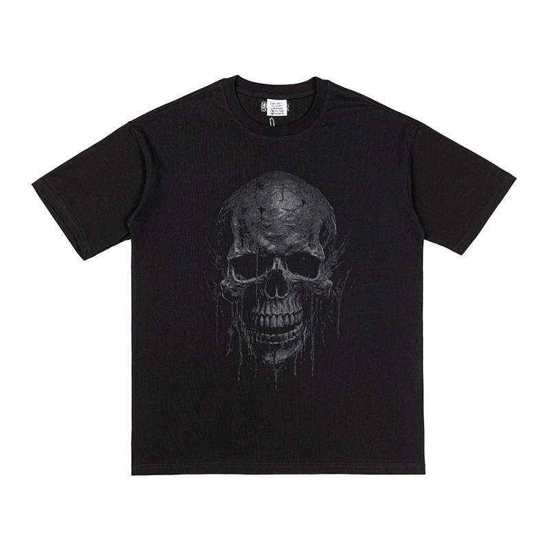 เสื้อยืดหลวม VETEMENTS พิมพ์ลายคอกลม