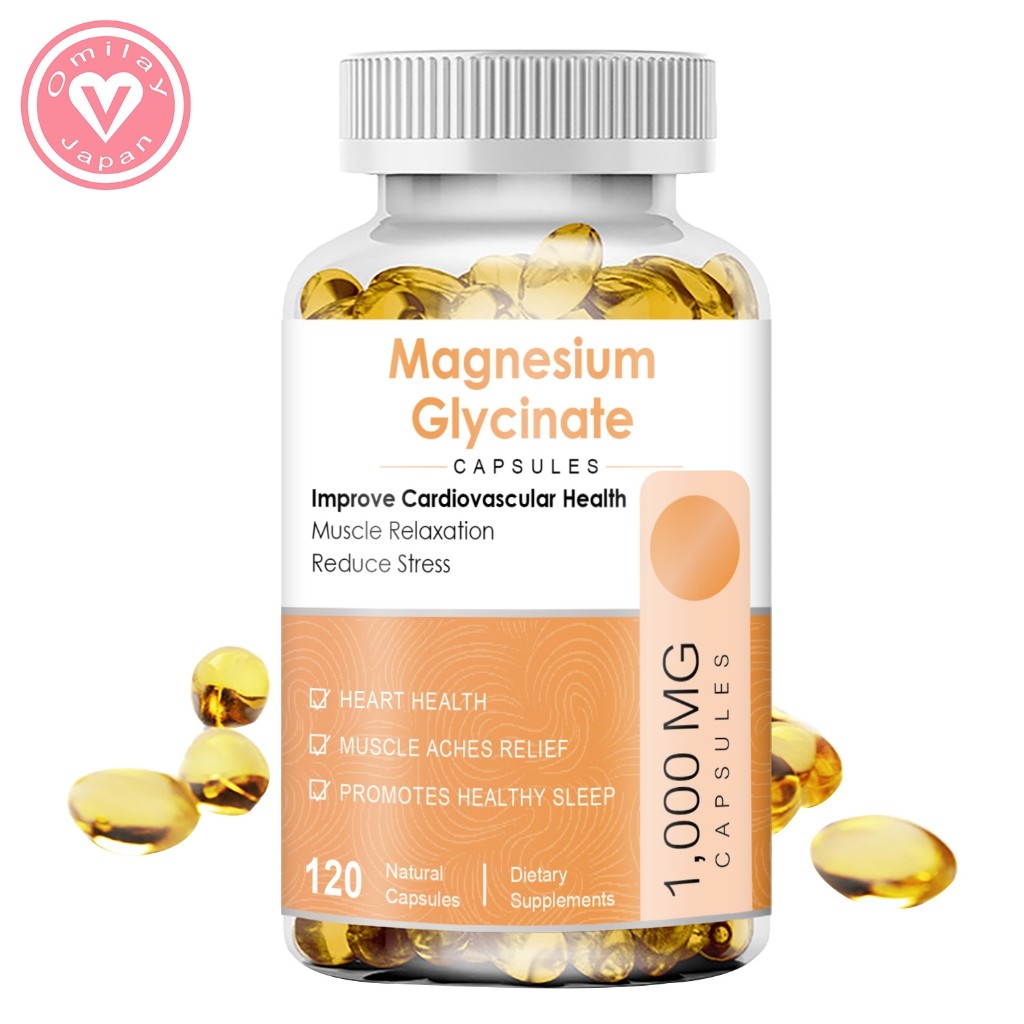 Omilay Magnesium Glycinate Capsules Natural Sleep port สุขภาพกระดูกลด Stres Magnesium วิตามิน