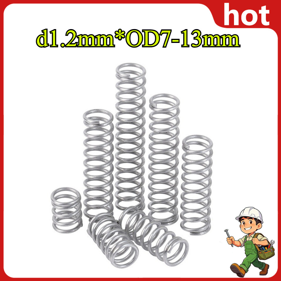 สปริงบีบอัดแรงสูง สแตนเลส 304 แข็งแกร่ง ทนทาน High Strength Compression Spring SUS304d1.2mm*OD7-13mm