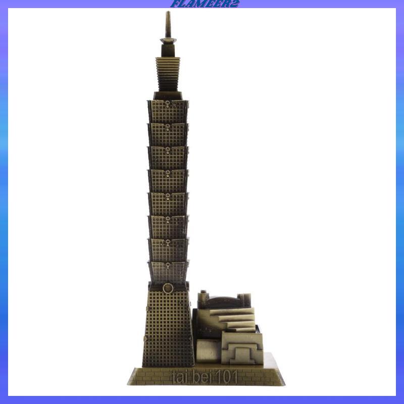 [Flameer2] Bronze Taipei 101 Tower Building Architecture Model of Desktop Ornament Travel ของที่ระลึ