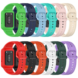 สายนาฬิกาซิลิโคนสำหรับ for Samsung Galaxy Fit 3 แผ่นป้องกันหน้าจอแบบยาง ปลอกป้องกันสำหรับ for Huawei Band 10 9 8 7 NFC