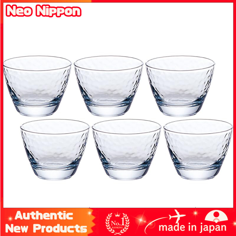 ADERIA Curacao Glassware Collection - Set of 6 Japanese Made Bowls and Cups