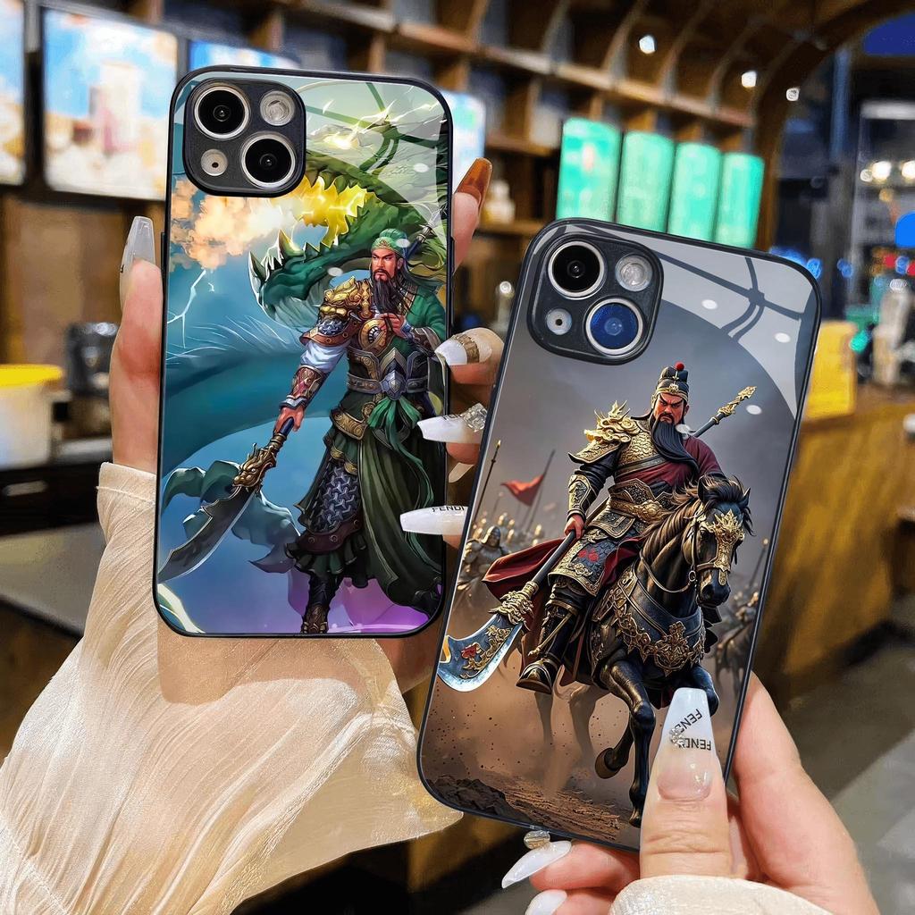Guan Yu สามก๊กแก้วสําหรับ iphone 16 PRO MAX 15 14 13 12 11 x xs xr 8 7 6 PRO MAX plus mini 6s 6g 7g 