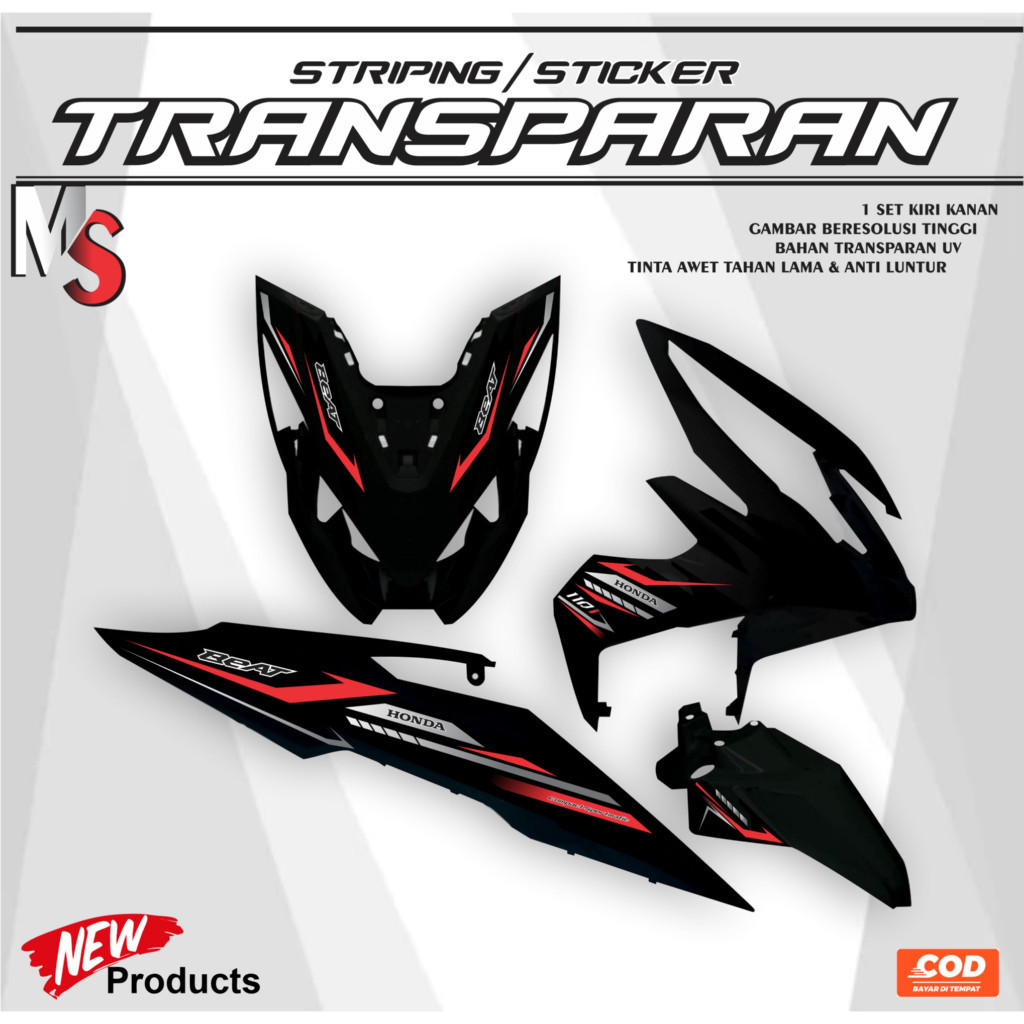โปร่งใส Striping ใหม่ Beat Esp ล่าสุด Simple Variation สติกเกอร์วัสดุใส Y57