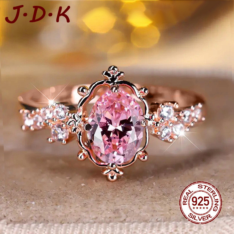 MAWAR JDK 18K Rose Gold Zircon 5A แหวนผู้หญิง