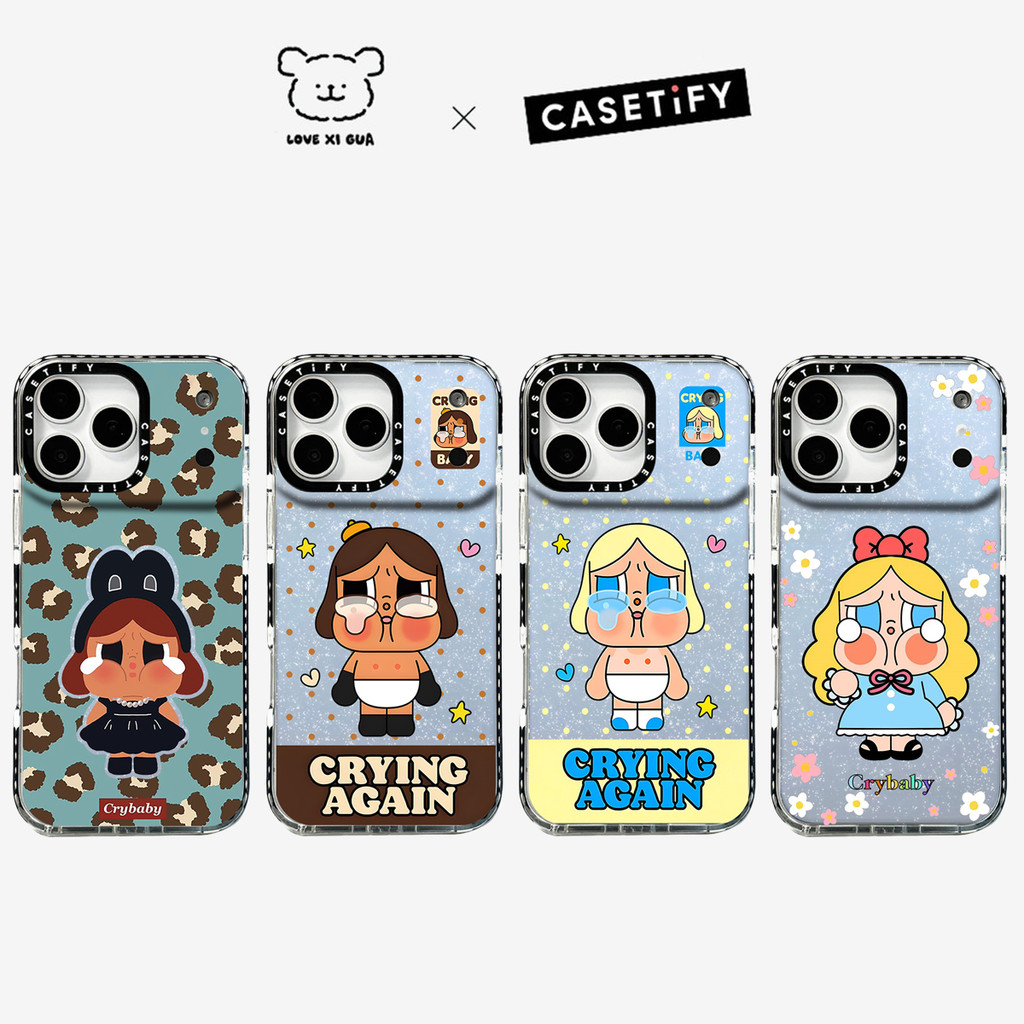 Glitter น่ารักน่ารักร้องไห้ตุ๊กตาเคสโทรศัพท์สําหรับ iPhone 17 Pro Max 17 Air 16 15 14 13 12 11 กันกระแทกป้องกันปลอกอ่อน