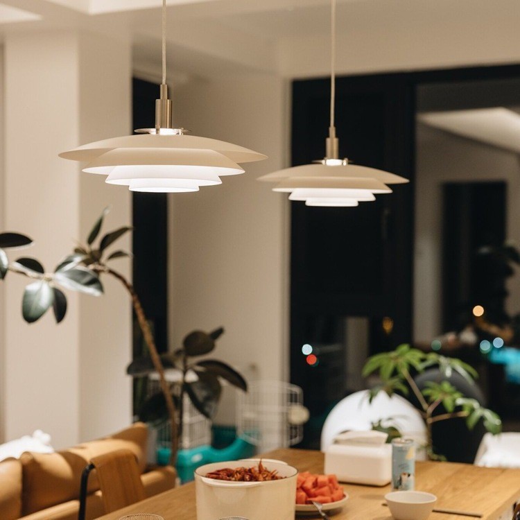 Nordic Restaurant Pendant Light Danish Modern Minimalist UFO Creative Homestay ph5Cream style white 
