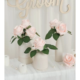 ดอกกุหลาบประดิษฐ์ หัวดอกเดี่ยว 8 ซม. ไม่มีใบ ไม่มีดอกก้าน สำหรับงาน DIY ตกแต่ง ของขวัญ