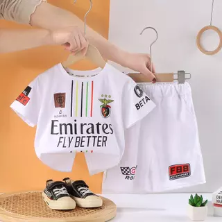 MooDeng Baby ชุดกีฬาเด็ก ชุดเซต เสื้อ กางเกง สีแดง สีขาว สีดำ เนื้อผ้าดี นุ่ม สำหนรับ 1-7ขวบ