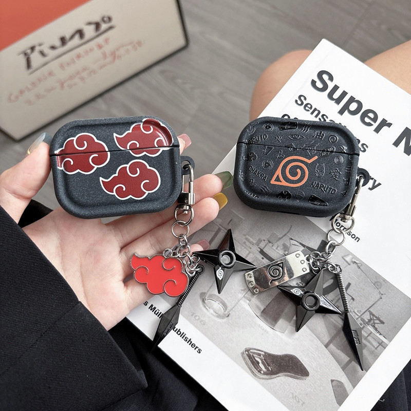 สําหรับ AirPods 1 2 3 4 ANC/pro/pro 2/pro 3 กรณี Naruto Chakra อะนิเมะญี่ปุ่นพร้อมพวงกุญแจ