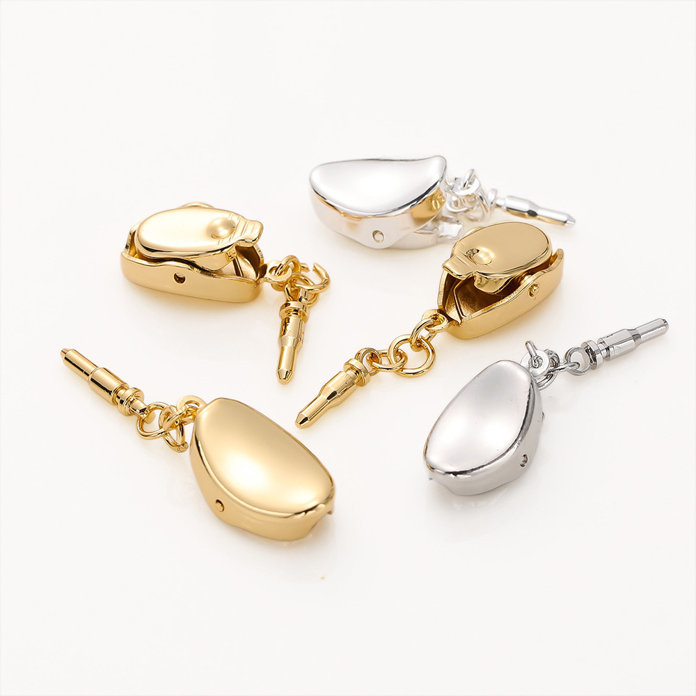 5ชิ้น ตะขอเสียบ ตะขอสร้อยมุก ชุบทอง 18K ไม่ลอก ไม่ดำ ตัวล็อคสายสร้อย อะไหล่เครื่องประดับ DIY เกรดพรีเมียม