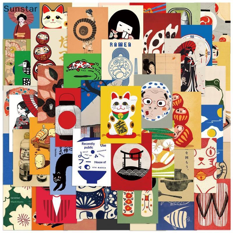 Sunstar 50 ชิ้นการ์ตูนสไตล์ญี่ปุ่นโปสเตอร์ Stiers ตู้เย็นเคสโทรศัพท์ Skateboardputer แล็ปท็อปกันน้ํา