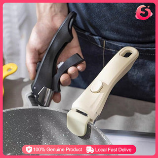 Universal Detachable Pot Handle Anti-Scalding & Heat Resistant Grip Fits Milk Pan Frying Pan & Skill